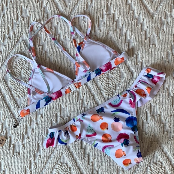 Fruit pattern bikini with ruffle bottoms - Picture 2 of 2